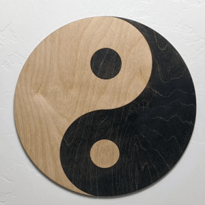 Dřevěná dekorace Yin-Yang